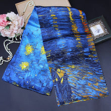 Load image into Gallery viewer, Silk Scarf  Starry Night Over the Rhone
