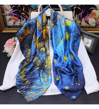 Load image into Gallery viewer, Silk Scarf  Starry Night Over the Rhone
